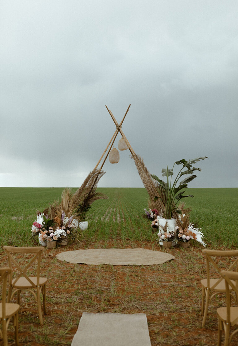 Kiara & James Wedding - Wooden Backdrop